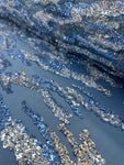 Beaded fabric - Dusty Blue