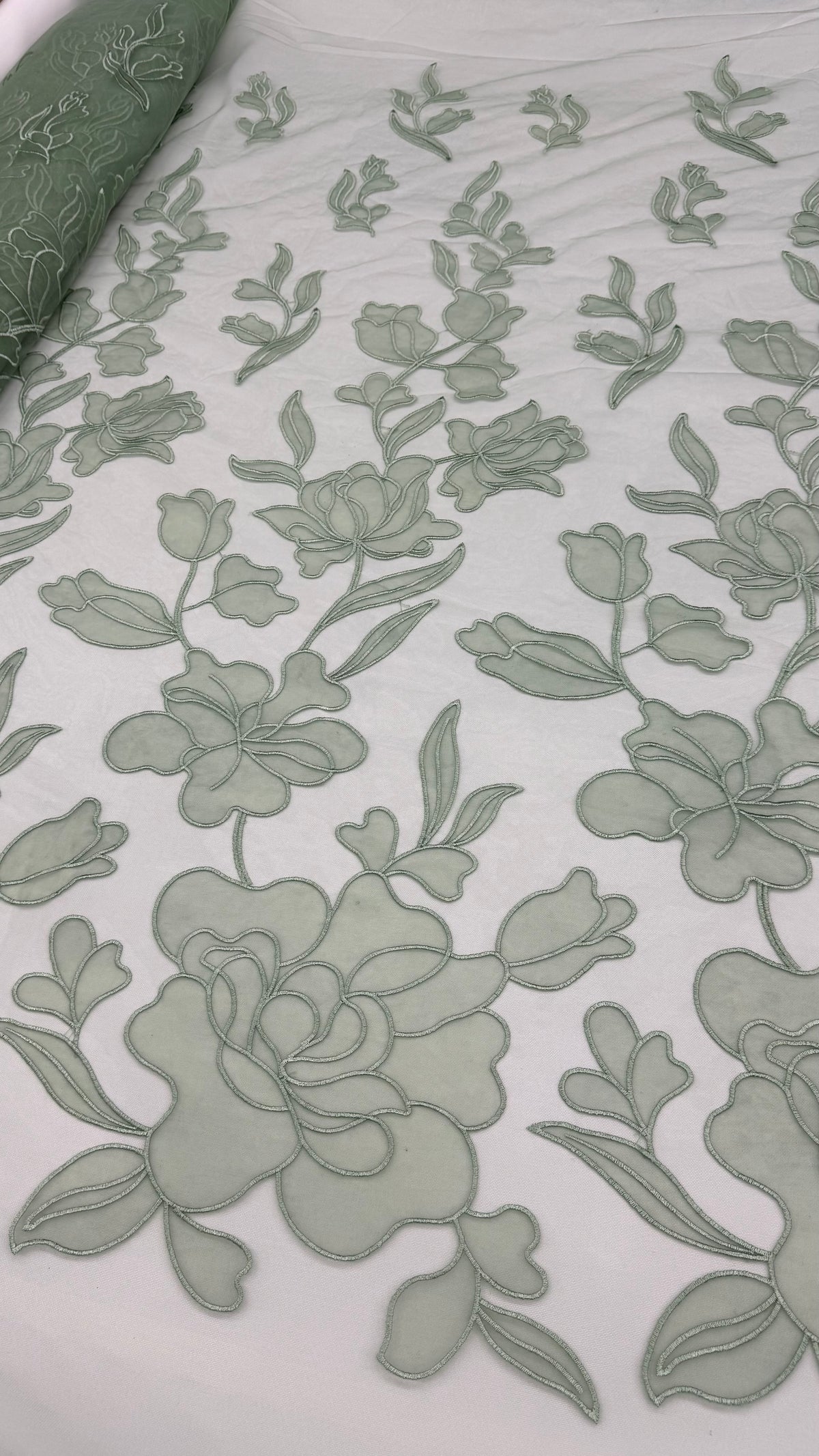Organdy Embroidery Lace - Sage