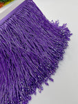 Beaded Teardrop Fringe - purple 1