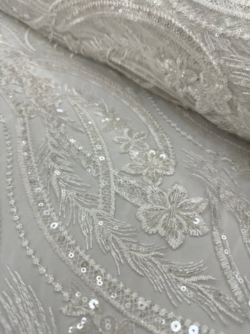 Beaded fabric - White 3