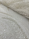 Beaded fabric - White 2