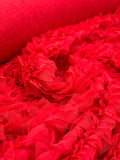Ruffled Tulle Frill - Red