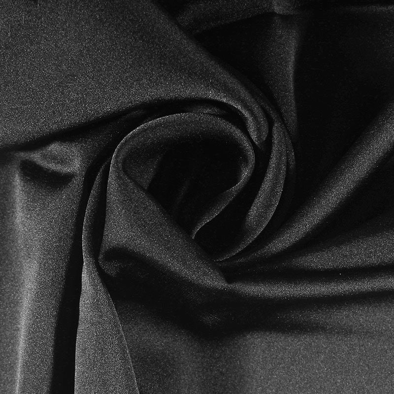 Silky Satin Stretch - Black – Moosas Fabrics