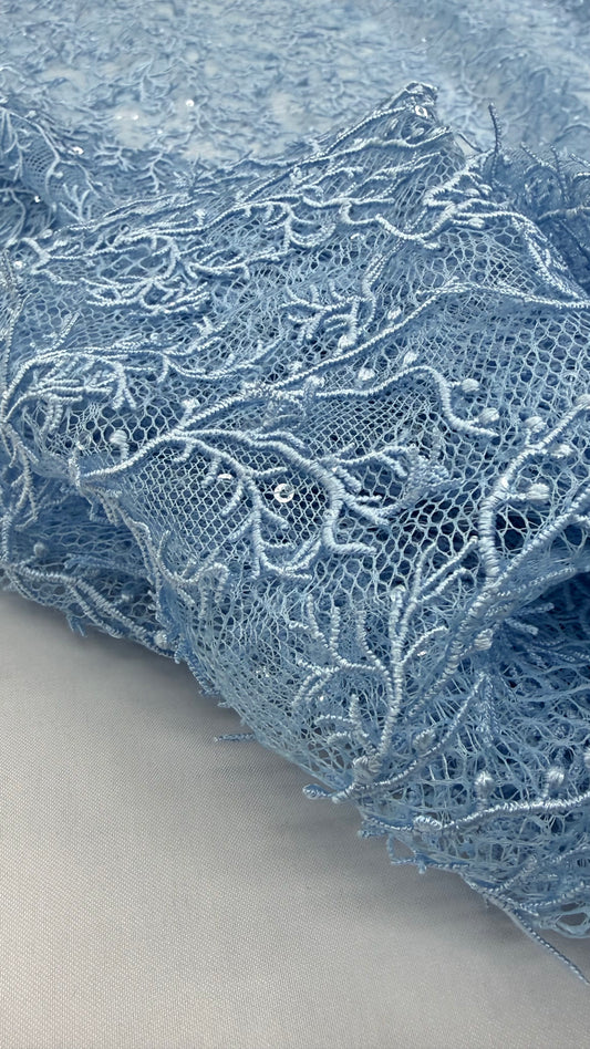 Vintage Stretch Chantilly - Sky