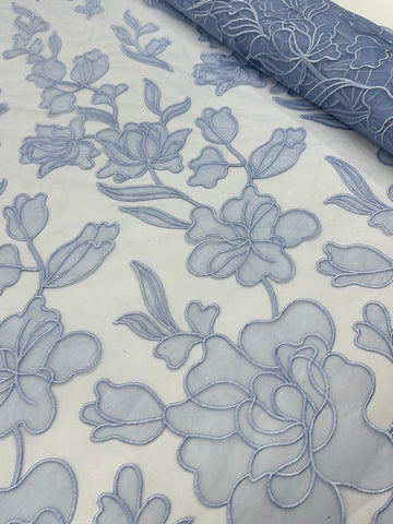 Organdy Embroidery Lace  - Periwinkle