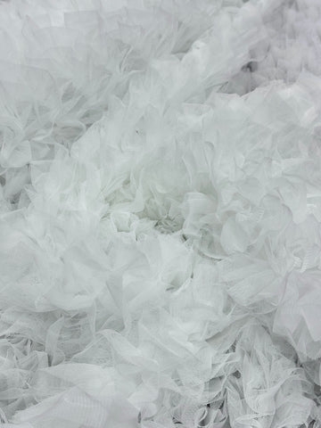 Ruffled Tulle - White