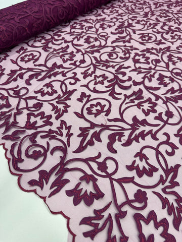 Lazer Cut Lace - Wineberry