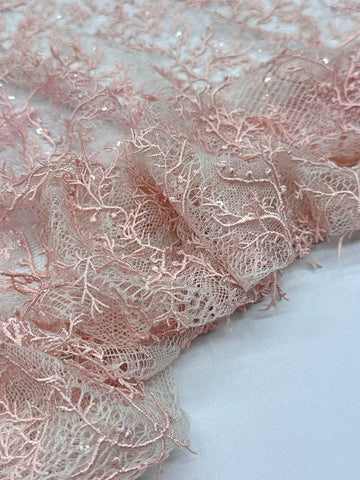 Vintage Stretch Chantilly - Peach Blush