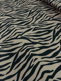 Dutchess Satin Printed - Zebra Print Beige