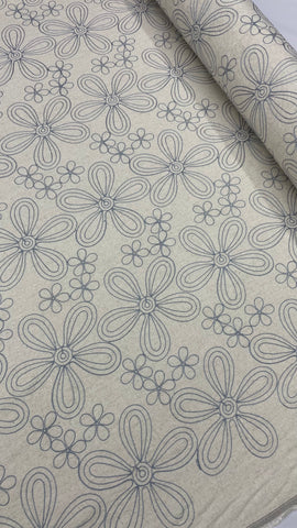Linen Rayon Embroidery- Dusty Blue B