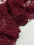 Vintage Stretch Chantilly - Burgandy