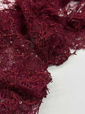 Vintage Stretch Chantilly - Burgandy