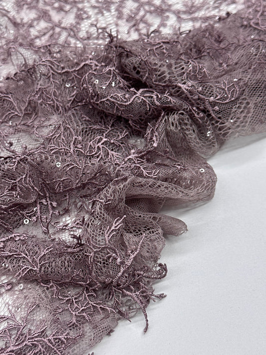 Vintage Stretch Chantilly - Deep Mauve
