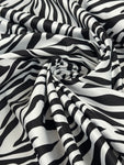 Dutchess Satin Printed - Zebra Print White