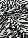 Dutchess Satin Printed - Zebra Print White