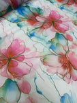 Organdy Printed - Floral Pink