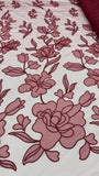 Organdy Embroidery Lace  - Burgundy