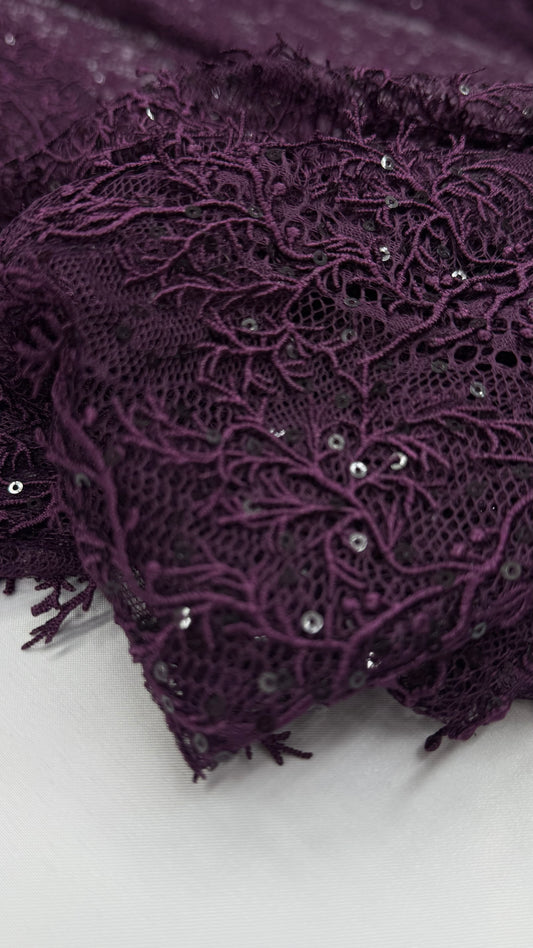 Vintage Stretch Chantilly - Aubergine
