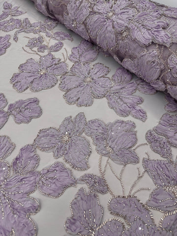 Beaded Flower Lace - Lilac