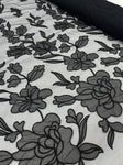 Organdy Embroidery Lace  - Black