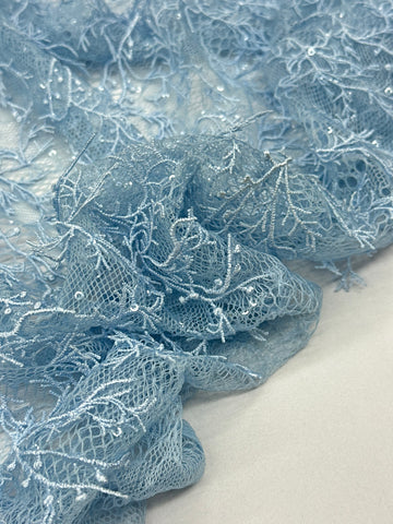 Vintage Stretch Chantilly - Baby Blue