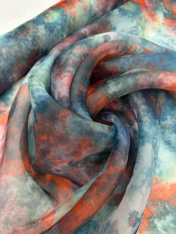 Organdy Printed - Fog Citrus