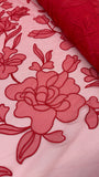 Organdy Embroidery Lace  - Red
