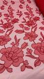Organdy Embroidery Lace  - Red