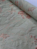 Brocade Burnout - Mint & Pink Forest