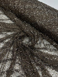 Beaded fabric - Chocolate Brown