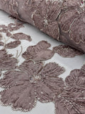 Beaded Flower Lace - Pink Mauve