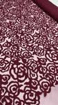 Lazer Cut Lace - Burgundy