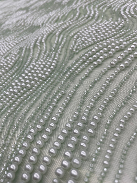 Pearl Beaded - Sage Green
