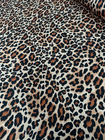 Dutchess Satin Printed - Leopard Print Rust