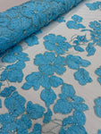 Beaded Flower Lace - Cerulean