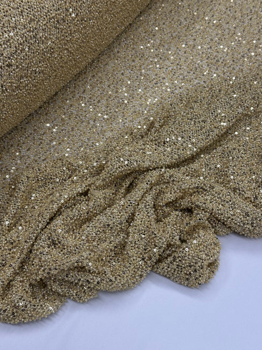 Fully Beaded Sequin Lace - Champagne
