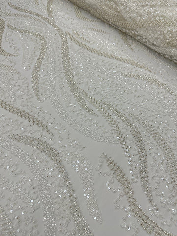 Beaded fabric - White 2