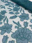 Organdy Embroidery Lace  - Teal