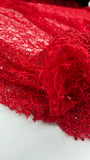 Vintage Stretch Chantilly - Scarlet Red