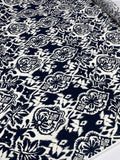 Viscose Woven - Damask Navy