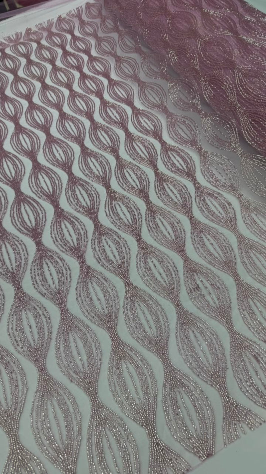 Luxury Shimmer Beaded Eveningwear Fabric- Summer Collection