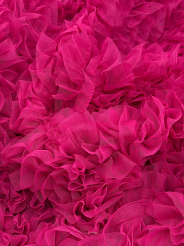 Ruffled Tulle - Cerise