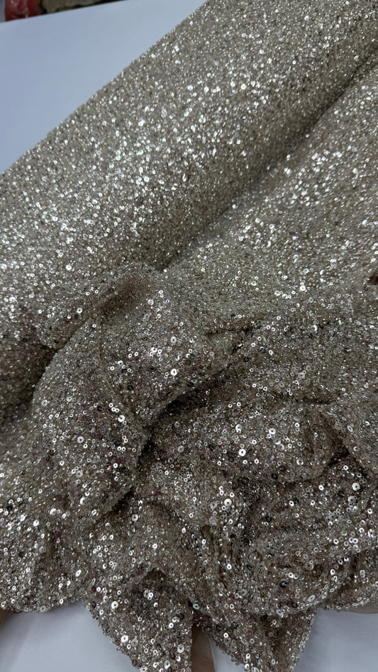Fully Beaded Lace 2026 - Nude Silver