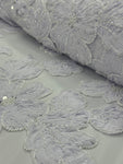 Beaded Flower Lace - Ice White