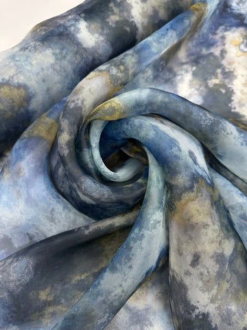 Organdy Printed - Fog Smoke Blue