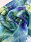 Organdy Printed - Marble Blue Green