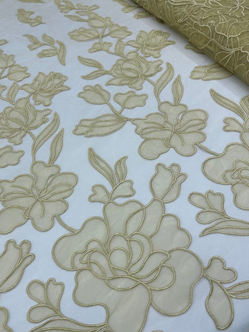 Organdy Embroidery Lace  - Sand