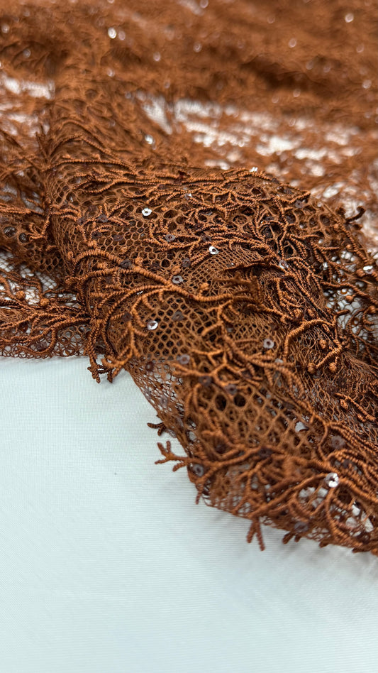 Vintage Stretch Chantilly - Brown Sugar