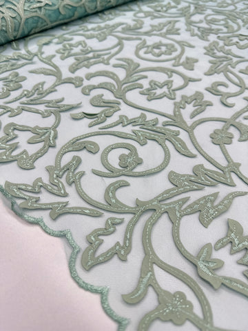 Lazer Cut Lace - Light Sage