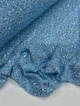 Fully Beaded Sequin Lace - Sky Blue